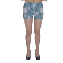 Flora Floral Flower Flowers Pattern Skinny Shorts by Apenda