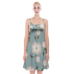 Flora Floral Flower Flowers Pattern Spaghetti Strap Velvet Dress