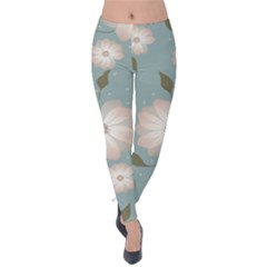 Flora Floral Flower Flowers Pattern Velvet Leggings