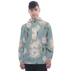 Flora Floral Flower Flowers Pattern Men s Front Pocket Pullover Windbreaker