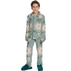 Flora Floral Flower Flowers Pattern Kids  Long Sleeve Velvet Pajamas Set by Apenda