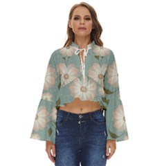 Flora Floral Flower Flowers Pattern Boho Long Bell Sleeve Top