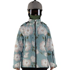 Flora Floral Flower Flowers Pattern Men s Zip Ski And Snowboard Waterproof Breathable Jacket by Apenda