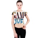 Game Over Text Design  Crew Neck Crop Top View1