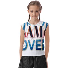 Game Over Text Design  Kids  Raglan Cap Sleeve T-shirt by 7223056