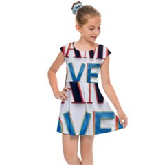 Game Over Text Design  Kids  Cap Sleeve Dress by 7223056