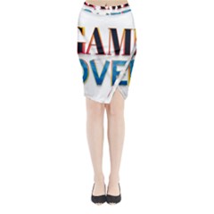 Game Over Text Design  Midi Wrap Pencil Skirt by 7223056