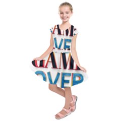 Game Over Text Design  Kids  Short Sleeve Dress by 7223056