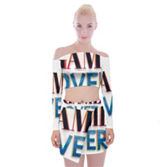 Game Over Text Design  Off Shoulder Top With Mini Skirt Set by 7223056