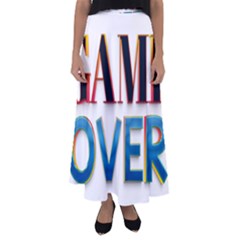 Game Over Text Design  Flared Maxi Skirt by 7223056