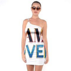 Game Over Text Design  One Shoulder Ring Trim Bodycon Dress by 7223056