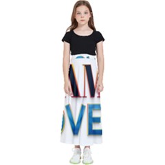 Game Over Text Design  Kids  Flared Maxi Skirt by 7223056