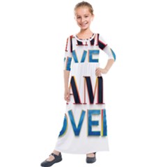 Game Over Text Design  Kids  Quarter Sleeve Maxi Dress by 7223056