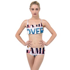 Game Over Text Design  Layered Top Bikini Set by 7223056