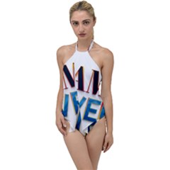 Game Over Text Design  Go With The Flow One Piece Swimsuit by 7223056