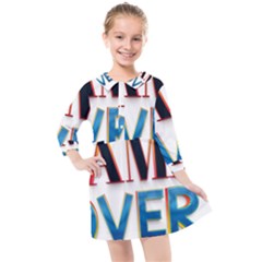 Game Over Text Design  Kids  Quarter Sleeve Shirt Dress by 7223056