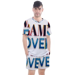 Game Over Text Design  Men s Mesh T-shirt And Shorts Set