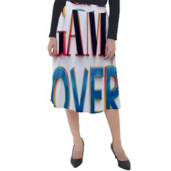 Game Over Text Design  Classic Velour Midi Skirt  by 7223056