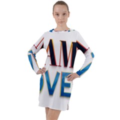 Game Over Text Design  Long Sleeve Hoodie Dress