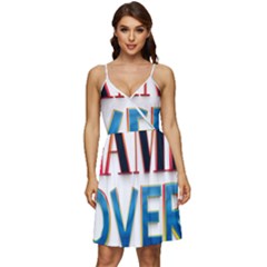 Game Over Text Design  V-neck Pocket Summer Dress  by 7223056