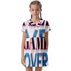 Game Over Text Design  Kids  Asymmetric Collar Dress by 7223056