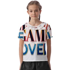 Game Over Text Design  Kids  Frill Chiffon Blouse by 7223056