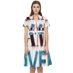 Game Over Text Design  Short Sleeve Waist Detail Dress by 7223056