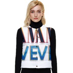 Game Over Text Design  Women s Button Up Puffer Vest