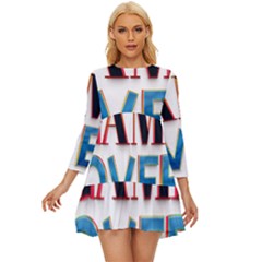 Game Over Text Design  Long Sleeve Babydoll Dress by 7223056