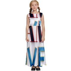 Game Over Text Design  Kids  Satin Sleeveless Maxi Dress by 7223056