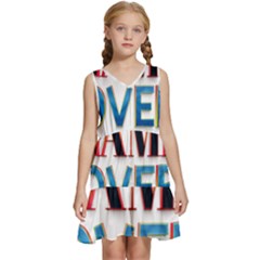 Game Over Text Design  Kids  Sleeveless Tiered Mini Dress by 7223056