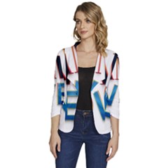 Game Over Text Design  Women s One-button 3/4 Sleeve Short Jacket by 7223056