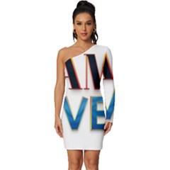 Game Over Text Design  Long Sleeve One Shoulder Mini Dress by 7223056