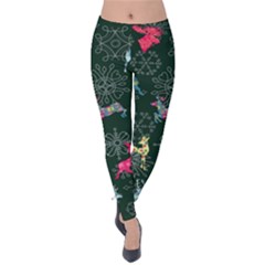 Dark Green Deer Velvet Leggings by CoolDesigns