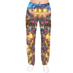 Hand Drawn Art Colorful Tiger Stretch Women Velvet Drawstring Pants by CoolDesigns