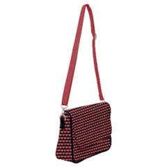 Heart Face Red & Black Shoulder Bag With Back Zipper by CoolDesigns