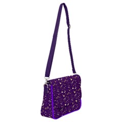 Purple Fun Night Sky The Moon And Stars Shoulder Bag With Back Zipper by CoolDesigns