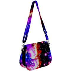 Milky Way Black & Purple Stars Andromeda Galaxy Saddle Handbag by CoolDesigns