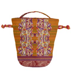 Orange Traditional African Dashiki Drawstring Bucket Bag by CoolDesigns