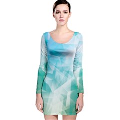 Mint Iridescent Pattern Long Sleeve Velvet Bodycon Dress  