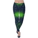 Navy Shamrock Green Clover Shamrock Handraw Velvet Leggings View1