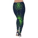 Navy Shamrock Green Clover Shamrock Handraw Velvet Leggings View2