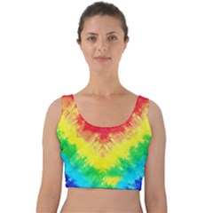 Unicorn Rainbow Colorful Tie Dye Velvet Crop Top by CoolDesigns