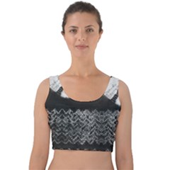 Tie Dye Dark Gray Velvet Crop Top