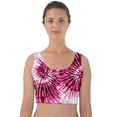 Deep Pink Tie Dye Velvet Crop Top by CoolDesigns