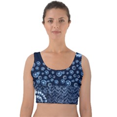 Colorful Tie Dye Blue Velvet Crop Top by CoolDesigns