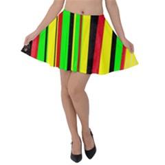 Bright African Print Dashiki Rasta Velvet Skater Skirt