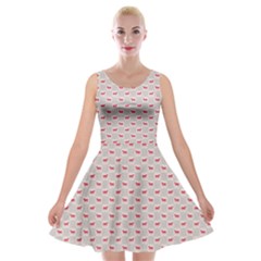 Pink Happy New Year Grey Pattern Horses On Velvet Skater Dress by CoolDesigns