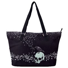 Crows Skulls Black Gray Full Print Shoulder Bag by CoolDesigns