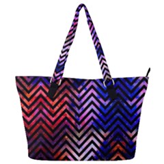 Space Purple Zigzag Pattern Full Print Shoulder Bag by CoolDesigns